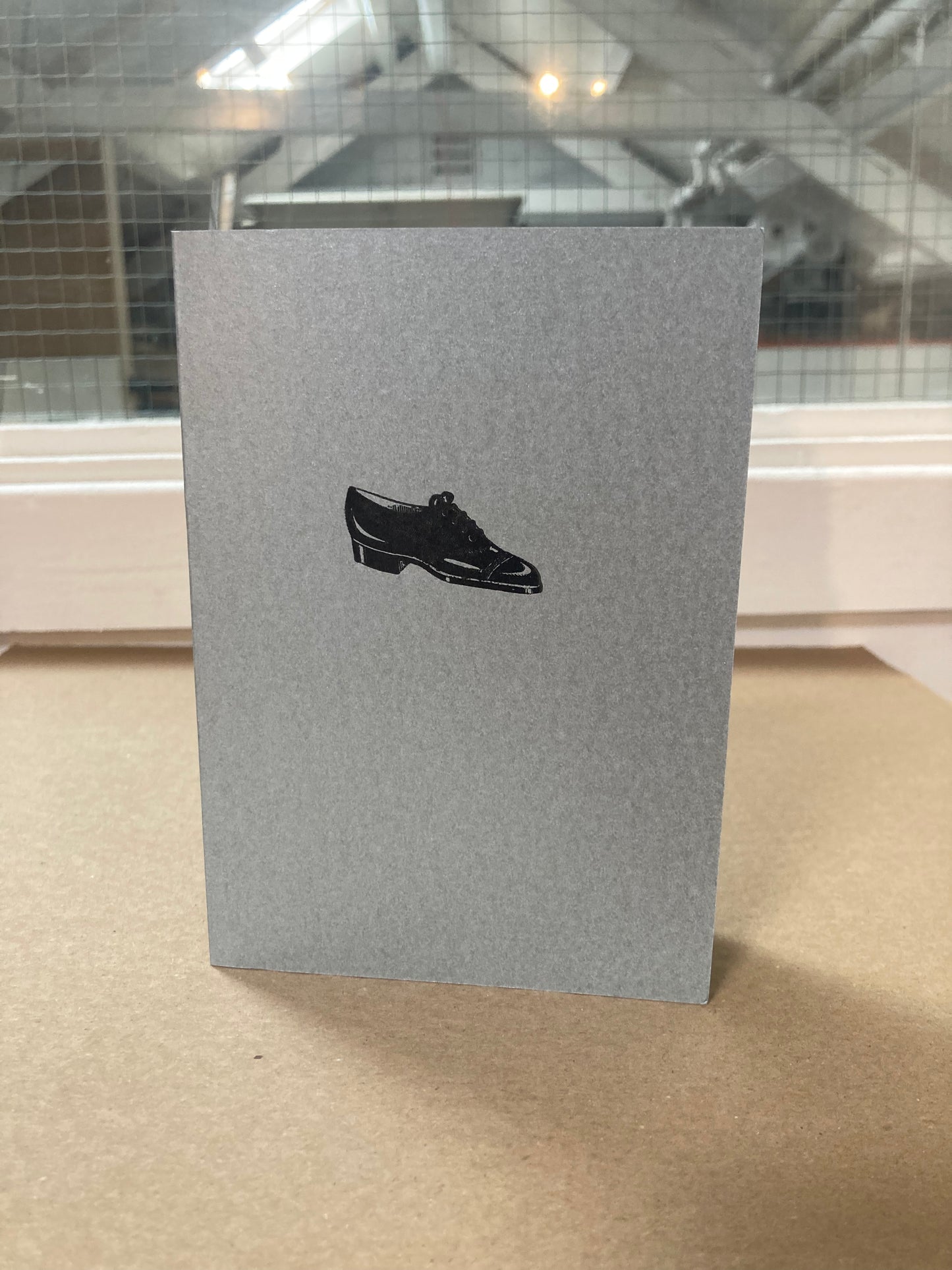 Letterpress Card - Shoe on silver