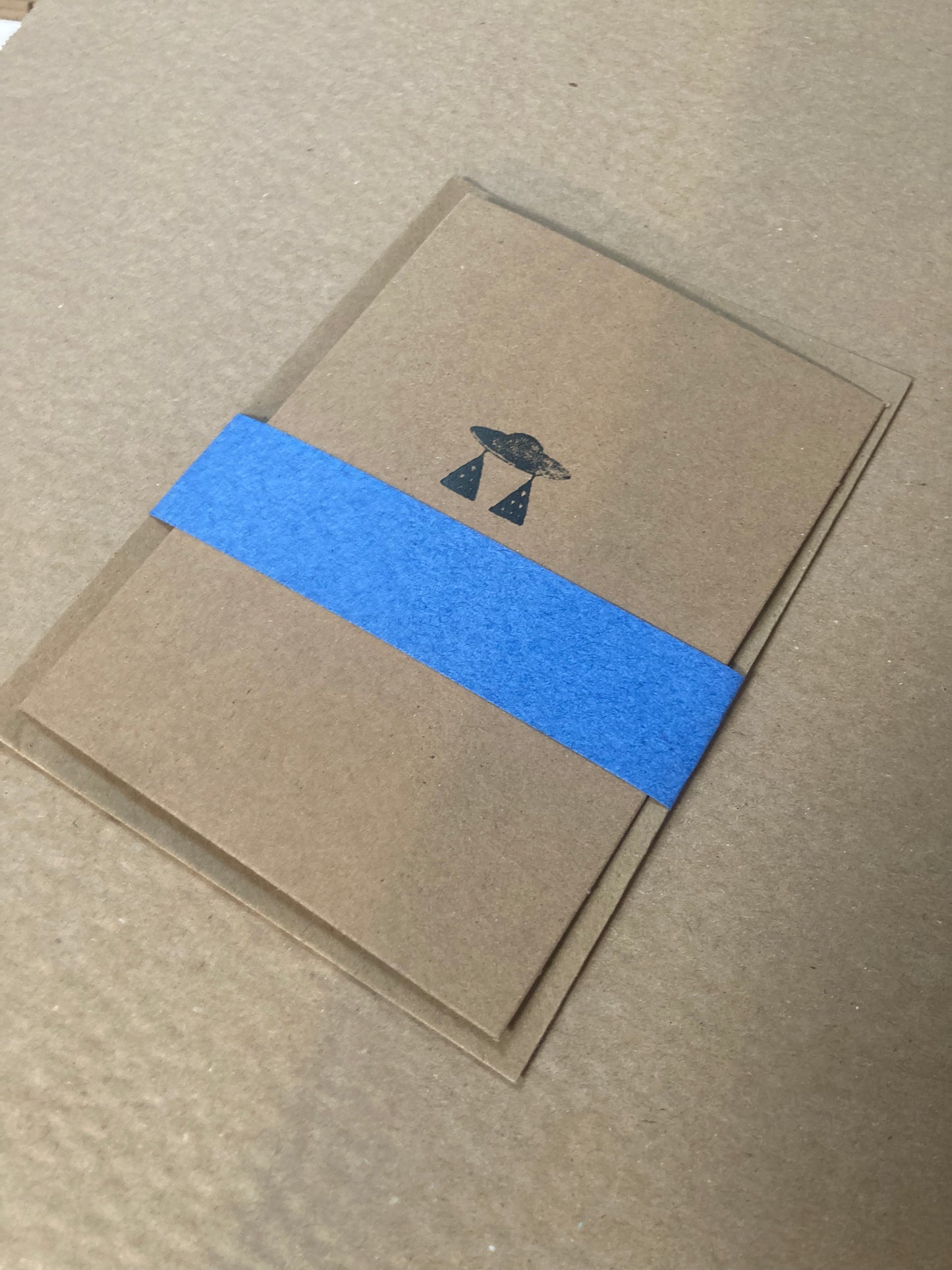 Letterpress Card - Spaceship