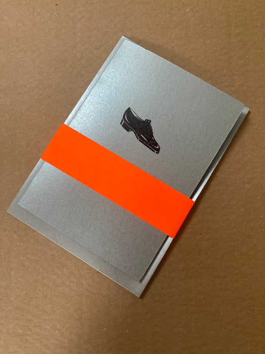 Letterpress Card - Shoe on silver